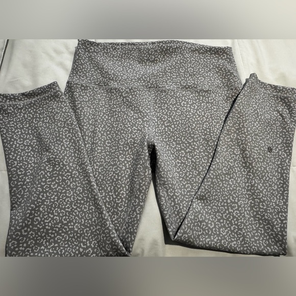 lululemon athletica Pants - lululemon athletica Gray Leopard Print Capri Leggings